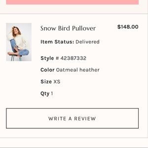Snow Bird Cream Sweater